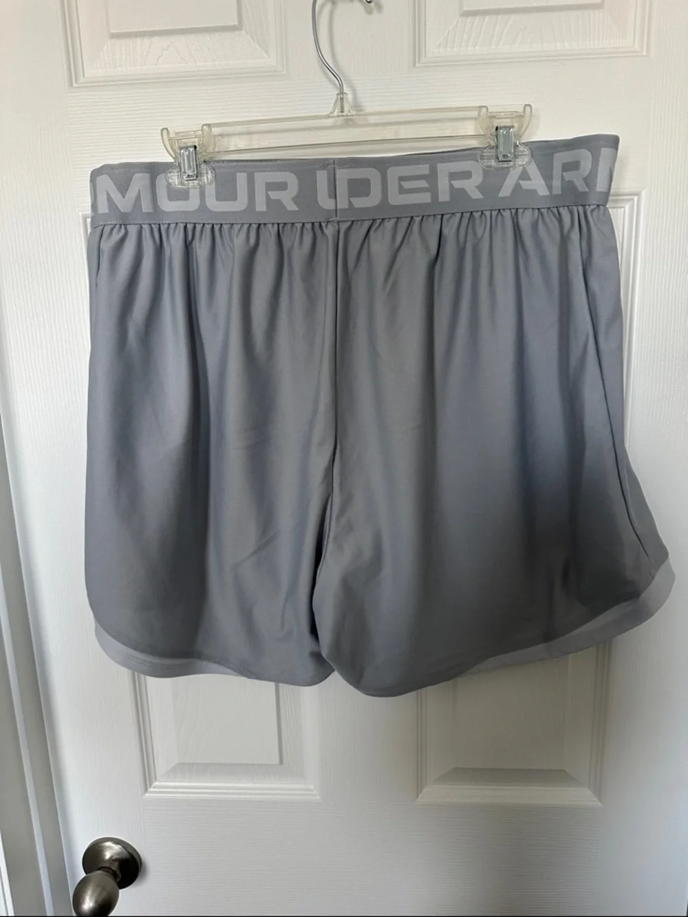 Under Armour Light Gray Athletic Running Shorts - Picture 2 of 3